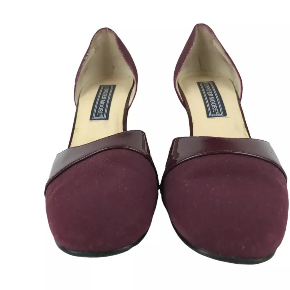 Jennifer Moore Womens Maroon Slip On Round Toe Cone Pump‎ Heel Size US 6.5 M